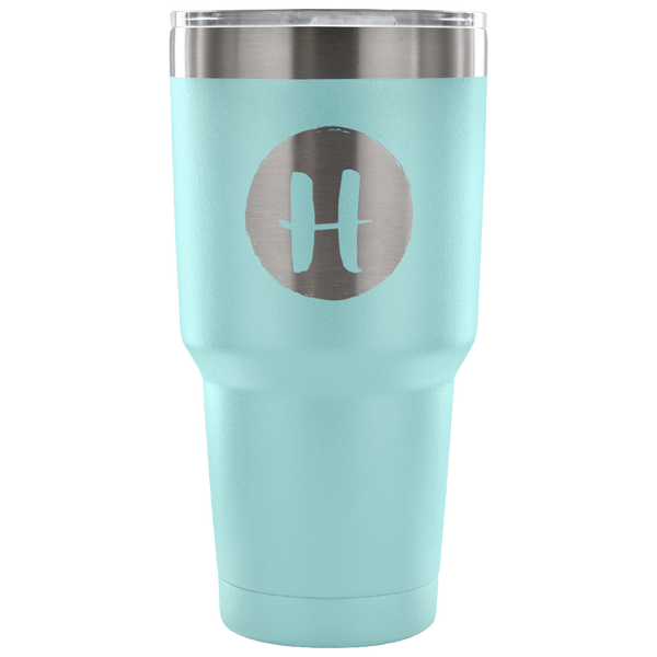 Single letter initial etched tumbler - H - The Beautiful Occasions