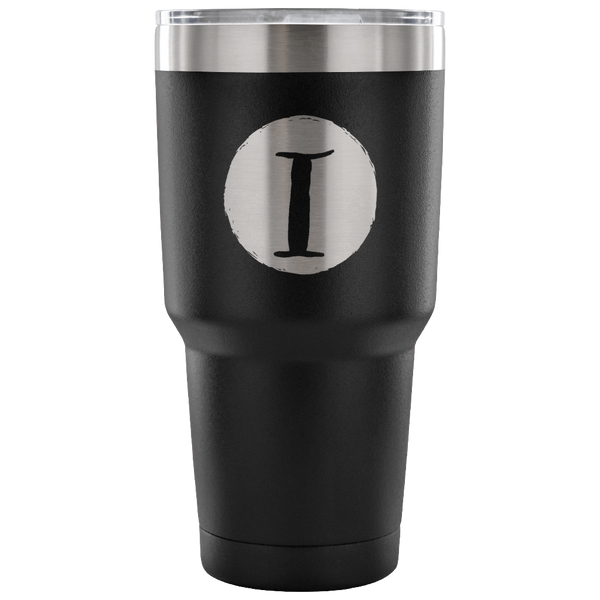 Single letter initial etched tumbler - I - The Beautiful Occasions