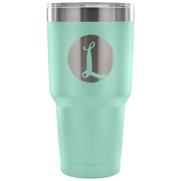 Single letter initial etched tumbler - L - The Beautiful Occasions
