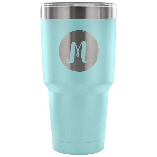 Single letter initial etched tumbler - M - The Beautiful Occasions