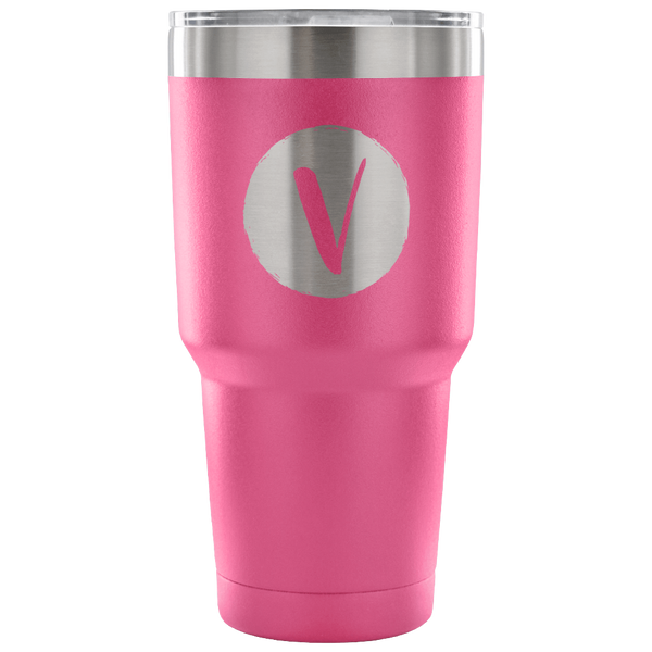 Single letter initial etched tumbler - V - The Beautiful Occasions