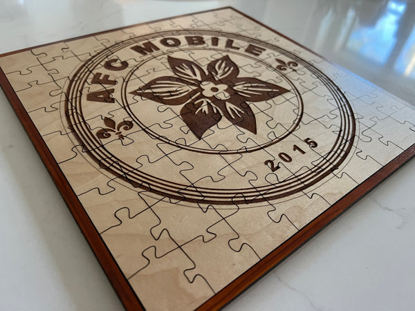AFC Mobile Logo Laser engraved Puzzle in Maple Plywood - The Beautiful Occasions