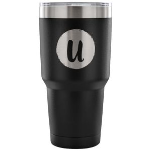 Single letter initial etched tumbler - U - The Beautiful Occasions