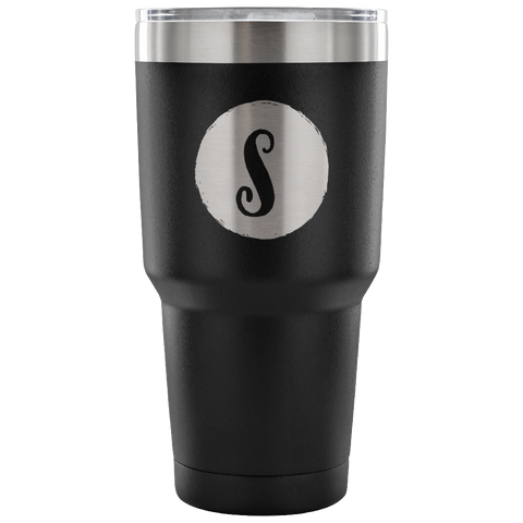 Single letter initial etched tumbler - S - The Beautiful Occasions